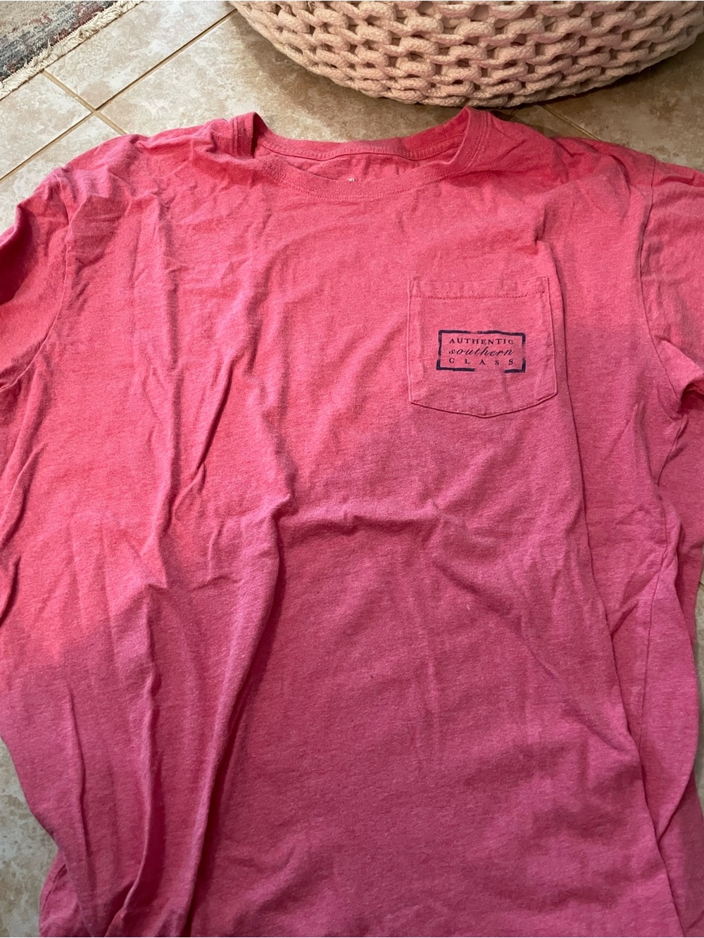 Southern Marsh Men’s Short-Sleeve Pocket Tee in Coral Pink
